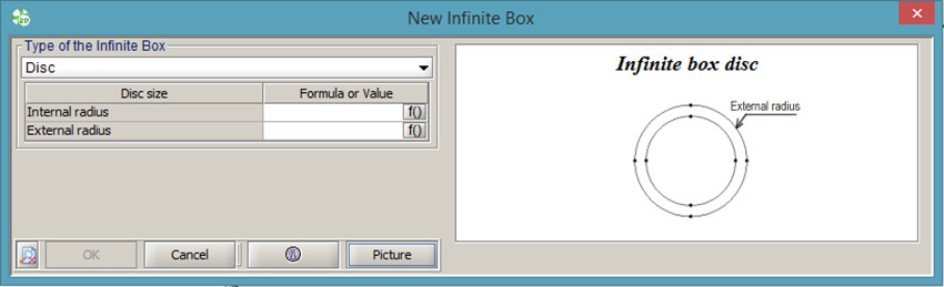 Altair Flux, infinite box türü seçimi