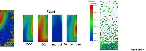 Altair EDEM-Fluent yanma simülasyonu eş zamanlı çözüm