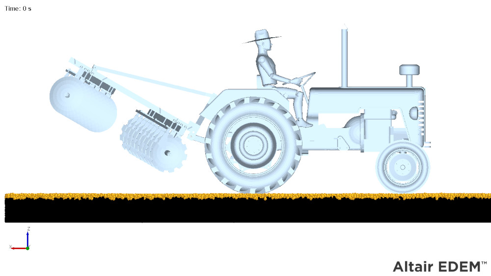 Traktör tekeri le toprak etkileşiminin simülasyonu - Altair EDEM